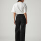 Women's 318 Black Wide Leg Fit Mid Rise Jeans - Back View