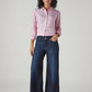 Women's 318 Dark Blue Shaping Wide Leg Fit Mid Rise Jeans - Styleshot View