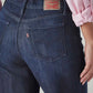 Women's 318 Dark Blue Shaping Wide Leg Fit Mid Rise Jeans - 20 View