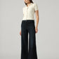 Women's 318 Dark Blue Shaping Wide Leg Fit Mid Rise Jeans - Side View