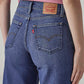 Women's 318 Med Indigo Shaping Wide Leg Fit Mid Rise Jeans - detail View