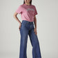 Women's 318 Med Indigo Shaping Wide Leg Fit Mid Rise Jeans - Side View
