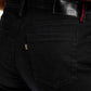Women's Black Wide Leg Fit High Rise Jeans - Detail View