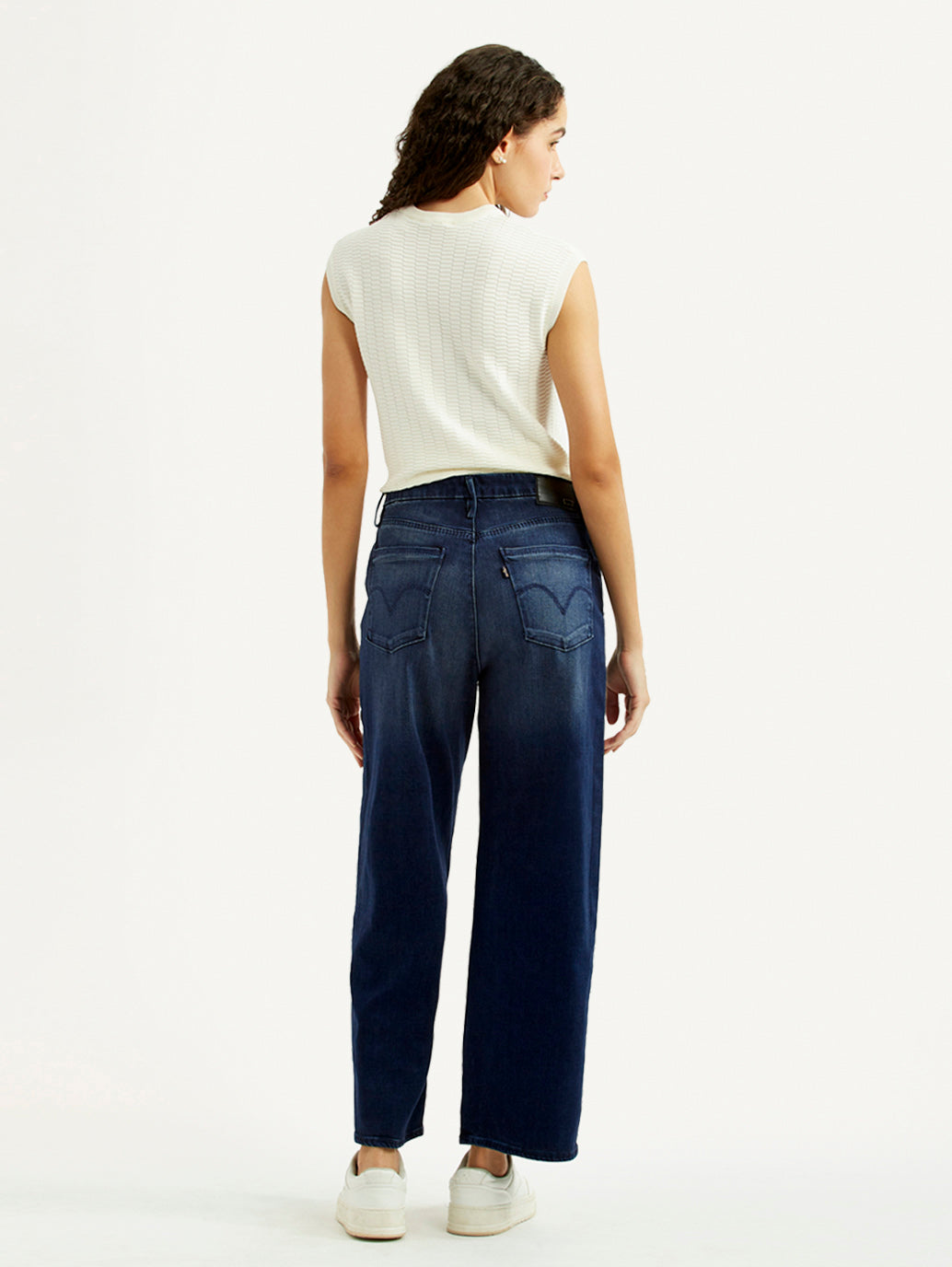 Women's Redloop Mile High Wide Leg Fit High Rise Jeans - Back View