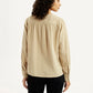 Women's Textured Beige V-Neck Top - Back View