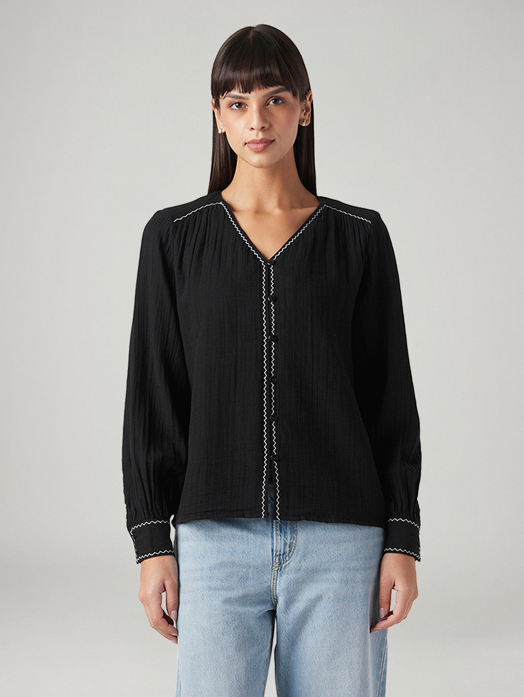 Women's Solid Regular Fit Top - Front View