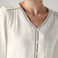 Women's Embroidered Regular Fit Top - detail View