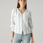 Women's Striped Relaxed Fit Top - Front View