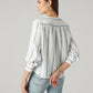 Women's Striped Relaxed Fit Top - Back View