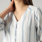 Women's Striped Relaxed Fit Top - Detail View