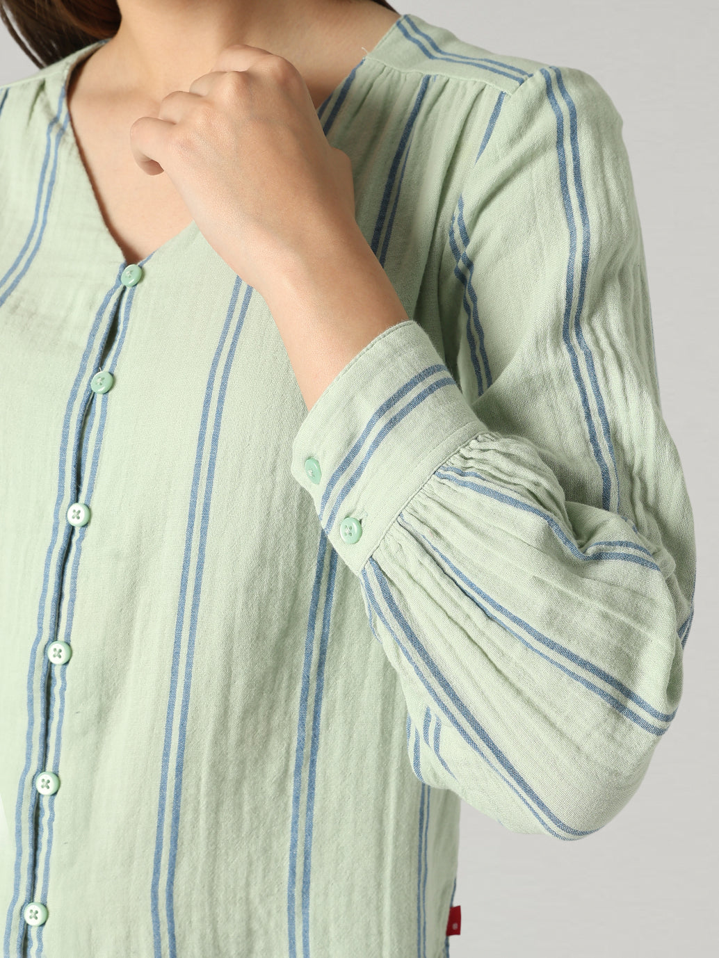 Women's Striped Relaxed Fit Top - Detail View