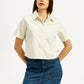 Women's Solid Spread Collar Shirt - Front View