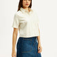 Women's Solid Spread Collar Shirt - Side View