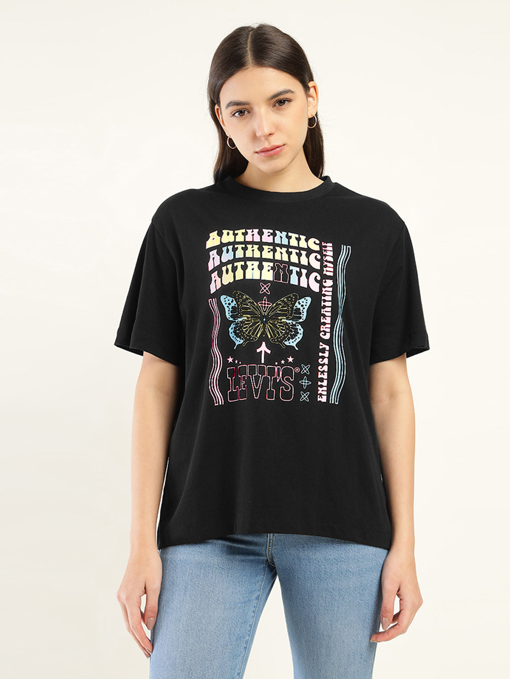 Women's Graphic Oversized T-Shirt - Front View