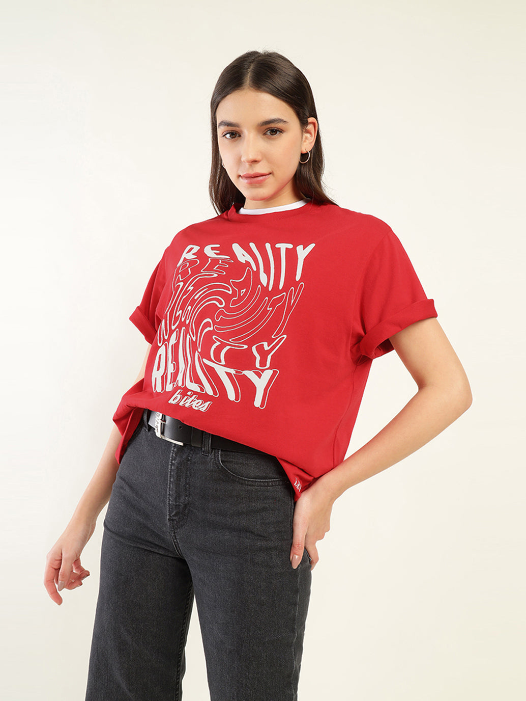Women's Graphic Oversized T-Shirt - Styleshot View
