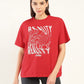 Women's Graphic Oversized T-Shirt - Front View