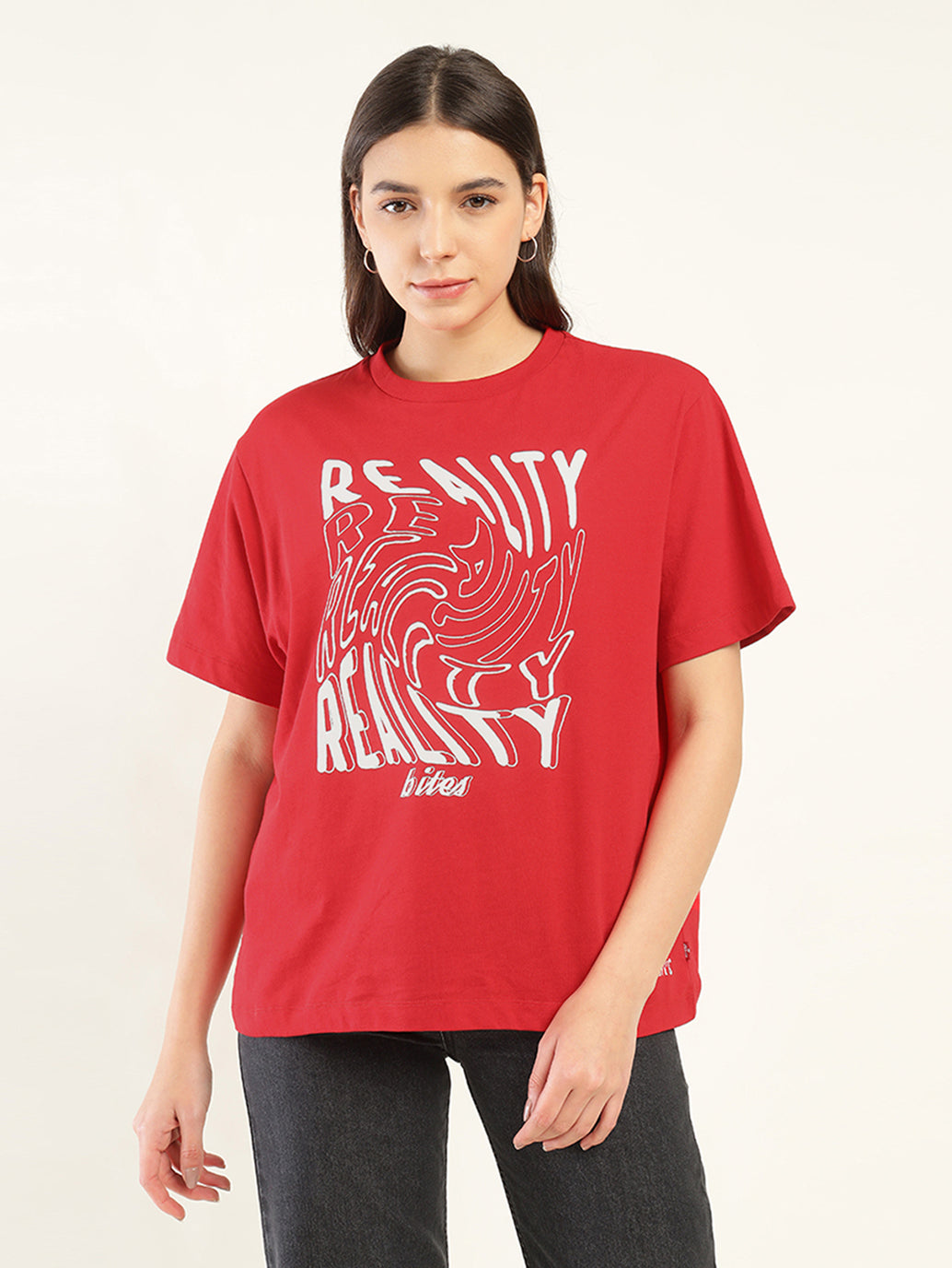 Women's Graphic Oversized T-Shirt - Front View