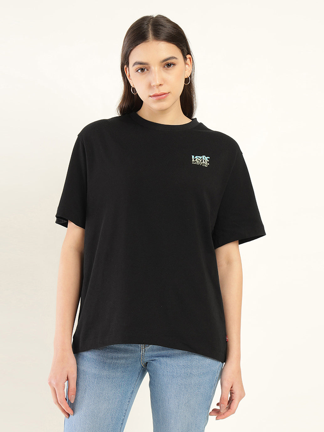 Women's Typographic Oversized T-Shirt - Front View