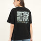 Women's Typographic Oversized T-Shirt - Back View