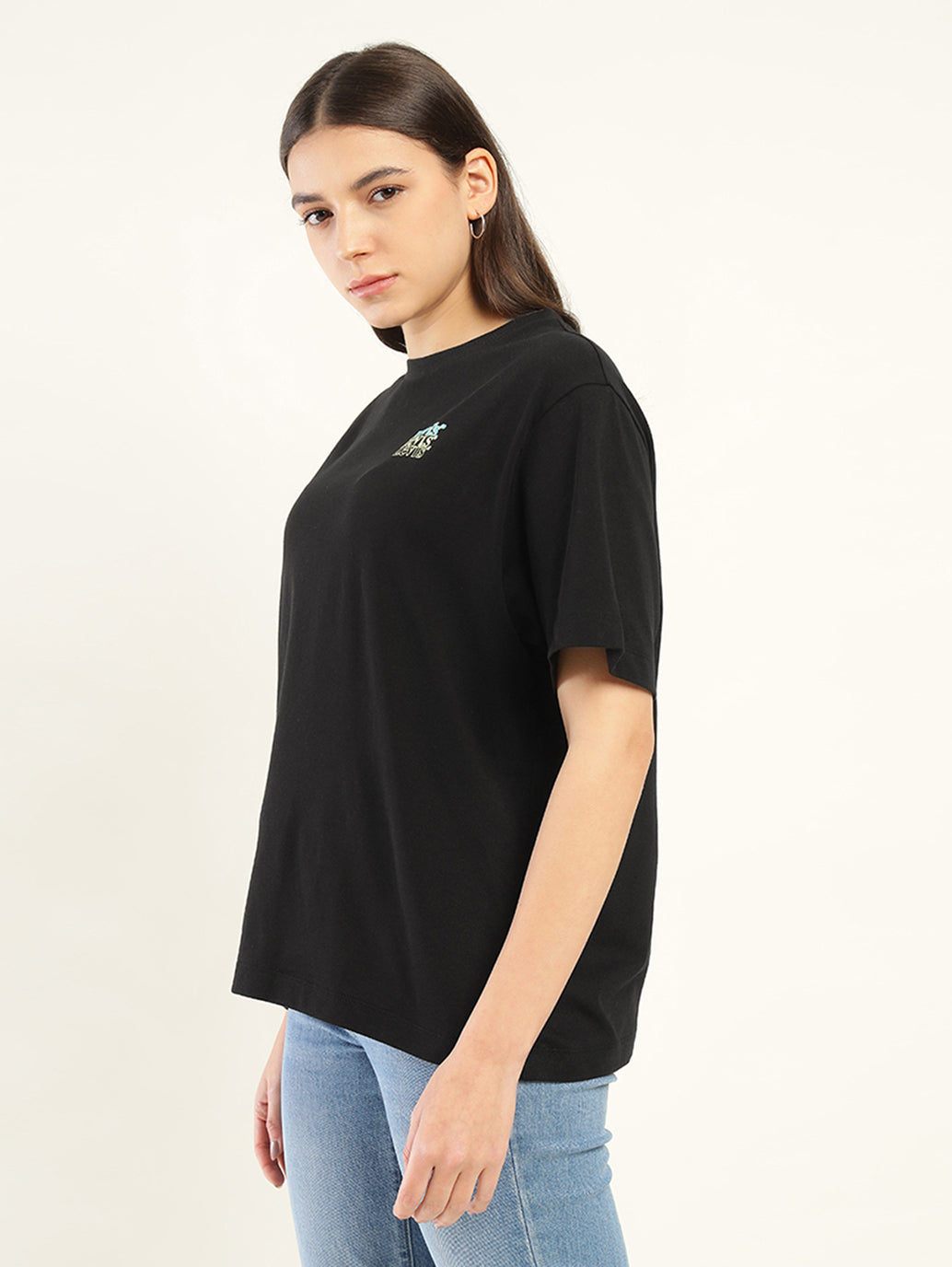 Women's Typographic Oversized T-Shirt - Side View
