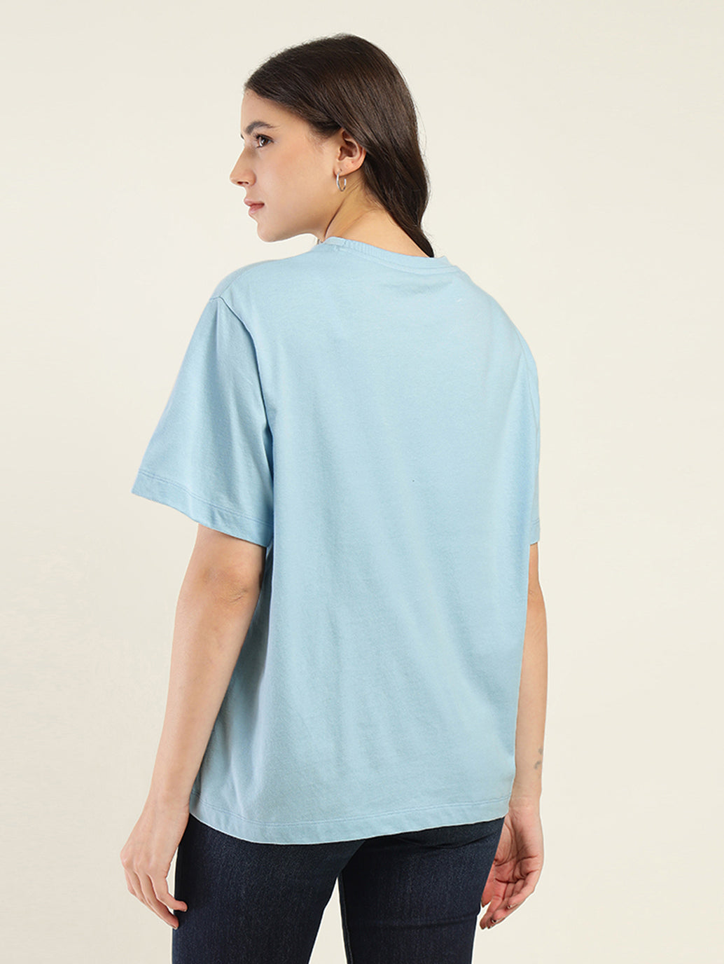 Women's Graphic Print Oversized T-Shirt - Back View