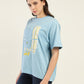 Women's Graphic Print Oversized T-Shirt - Side View