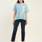 Women's Graphic Print Oversized T-Shirt - ModelFront View