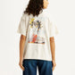 Women's Graphic Print Off White Oversized T-shirt - Back View