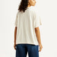 Women's Graphic Print Off White Oversized T-shirt - Back View