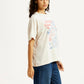 Women's Graphic Print Off White Oversized T-shirt - Side View