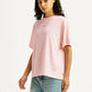Women's Graphic Print Light Pink Oversized T-shirt - Styleshot View
