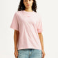 Women's Graphic Print Light Pink Oversized T-shirt - Front View