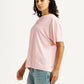 Women's Graphic Print Light Pink Oversized T-shirt - Side View