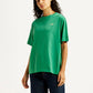 Women's Graphic Print Green Oversized T-shirt - Styleshot View