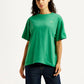 Women's Graphic Print Green Oversized T-shirt - Front View