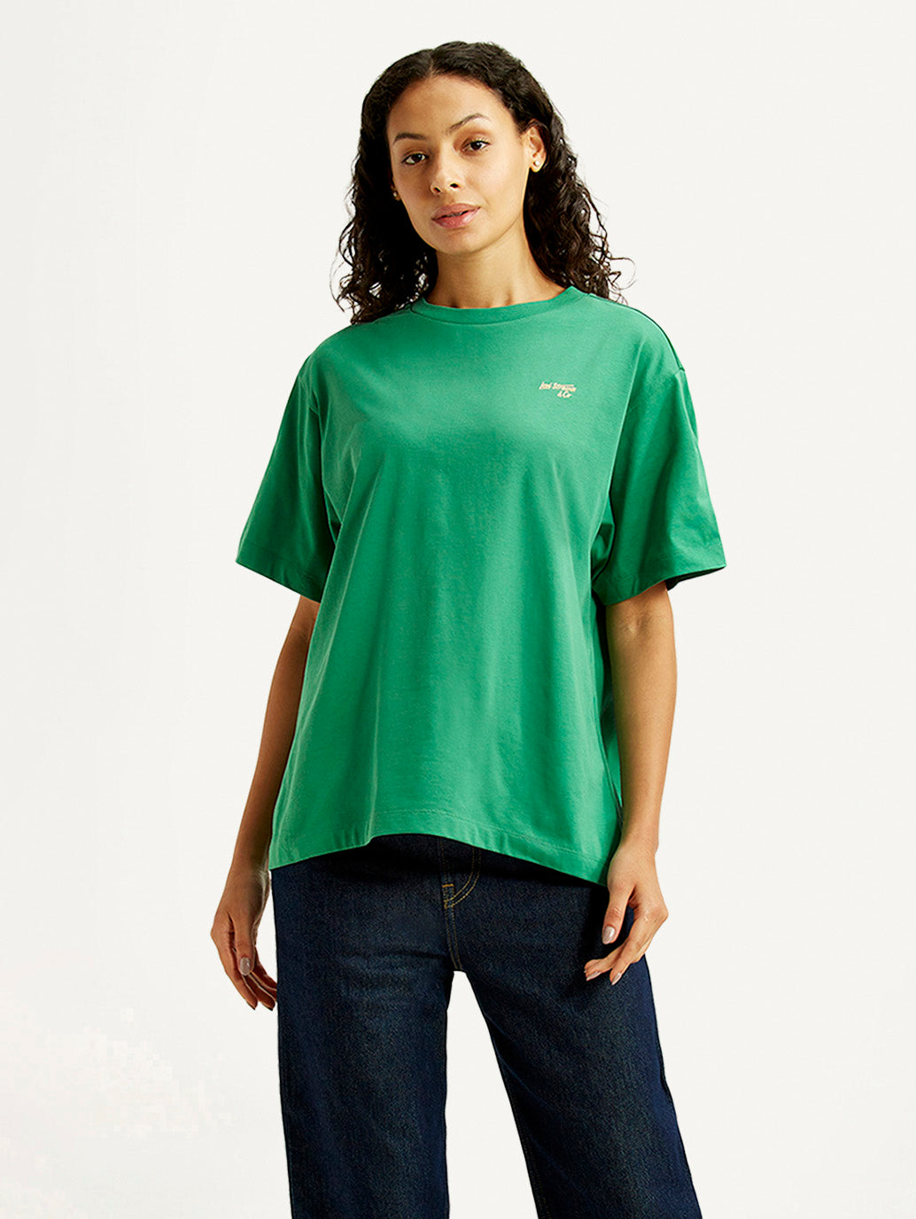 Women's Graphic Print Green Oversized T-shirt