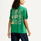 Women's Graphic Print Green Oversized T-shirt - Back View