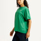 Women's Graphic Print Green Oversized T-shirt - Side View