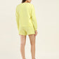 Women's Brand Logo Yellow Crew Neck Co-ord Set - Back View