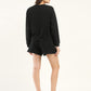Women's Brand Logo Black Crew Neck Co-ord Set - Back View