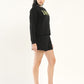 Women's Brand Logo Black Crew Neck Co-ord Set - Side View