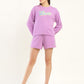 Women's Brand Logo Violet Co-ord Set - Front View