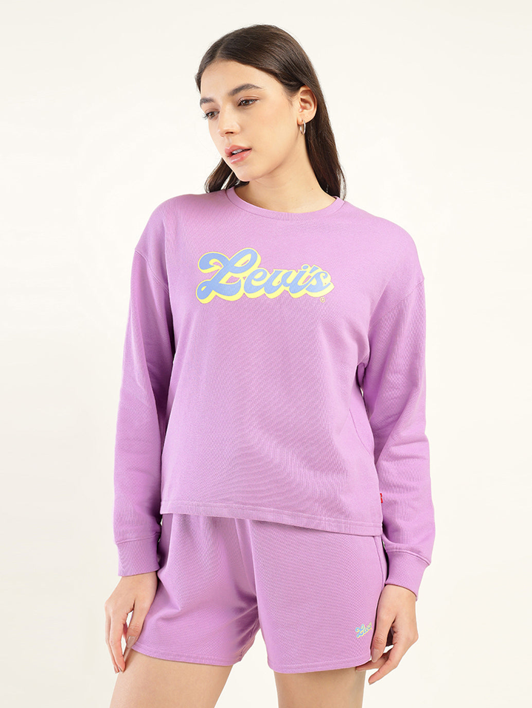 Women's Brand Logo Violet Co-ord Set - Detail View