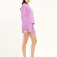 Women's Brand Logo Violet Co-ord Set - Side View