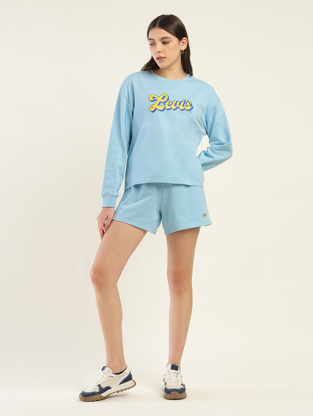 Women's Brand Logo Blue Co-ord Set - Styleshot View
