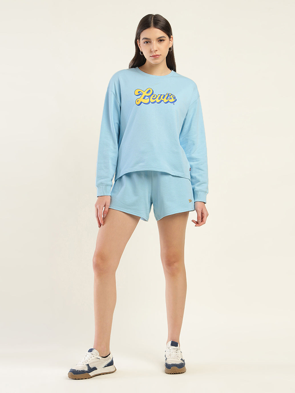 Women's Brand Logo Blue Co-ord Set - Front View