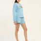 Women's Brand Logo Blue Co-ord Set - Side View