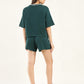 Women's Brand Logo Green Crew Neck Co-ord Set - Back View
