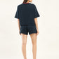 Women's Brand Logo Navy Crew Neck Co-ord Set - Back View