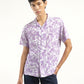 Men's Floral Print Camp Shirt - Front View